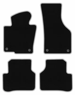 Produktbild von Fußmatten Velours Schwarz/Silber für Volkswagen CC 2012-2017 Set 4-tlg