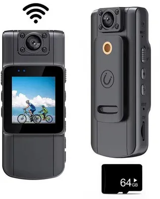 Immagine prodotto di Videocamera action Full HD 1080p con chiusura a scatto, obiettivo ruotabile a 360° e stabilizzazione dell'immagine, piccola e leggera.