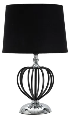 Imagen del producto de Lámpara de mesa, metal y tela, Ø 28x44,5 cm, color y plateado, modelo Darky de Mauro Ferretti