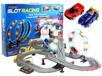Obrázek produktu pro Podsvícená závodní autodráha 1:43 Lampová smyčka + 2 auta - (134311).