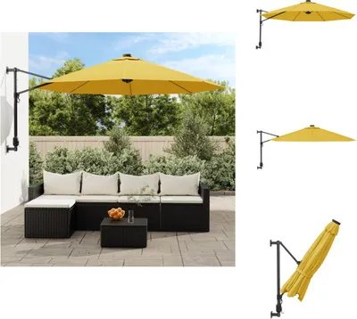 Produktbild von vidaXL Wand-Sonnenschirm Gelb 290 cm -  Sonnenschirme & Sonnenschutze