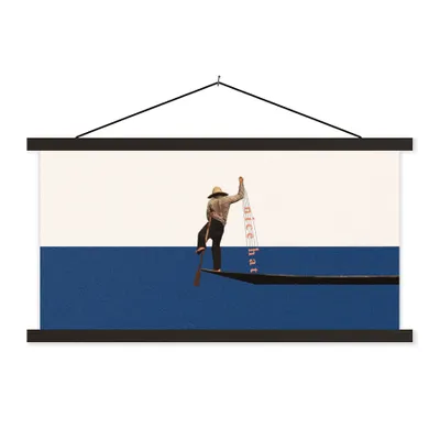 Produktbild von MuchoWow® Textilposter Frau - Komplimente - Abstrakt 60x30 cm mit schwarzem Rahmen - Textilien