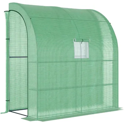 Produktbild von Foliengewächshaus Tomatengewächshaus mit Mesh Fenster, Treibhaus mit aufrollbaren Türen, Anzuchthaus 200 x 100 x 215 cm