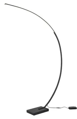 Image de Trio Leuchten - Lampadaire design I Lampadaire I Lampe I Lampe noire incl. LED dimmable - Dina Dimmer I Dimmable I Salon I Chambre à coucher - Acier longiligne - I (non interchangeable)