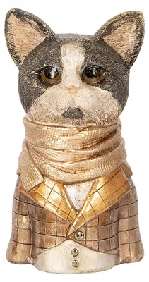 Produktbild von Clayre & Eef Dekorationsfigur Katze 14x12x23 cm Braun Kunststoff