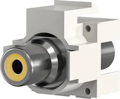 Image de EFB Keystone Einbauadapter Cinch weiß, gelber Ring