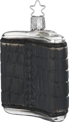 Produktbild von Christbaumschmuck Flachmann Glas 8,5cm schwarz 1 Stück