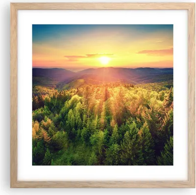Produktbild von Gerahmtes Poster - Rahmen in heller Eiche - Berge Natur - 40x40 cm - Wand Bild - Wanddeko - Wandbilder - Kunstposter - Wandposter - Bilderrahmen - Bilder - Kunstdruck - Wandbild - P2NAC40x40-3697