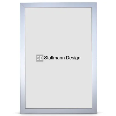 Produktbild von Stallmann Design Bilderrahmen New Modern 70x90 cm silber Rahmen fuer Dina 4 und 60 andere Formate Fotorahmen Wechselrahmen aus Holz MDF mehrere Farben wählbar Frame für Foto oder Bilder