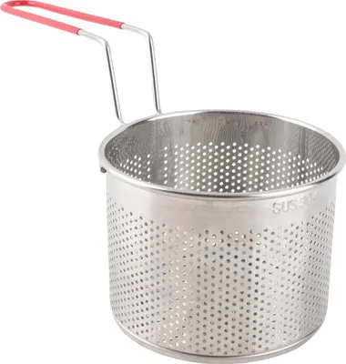 Zdjęcie produktu dla 304 Kosz na frytki ze stali nierdzewnej Wielofunkcyjny, odporny na wysokie temperatury okrągły kosz do smażenia ziemniaków Narzędzie do gotowania ziemniaków netto