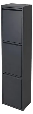 Produktbild von Relaxdays Mülleimer, 3 Fächer, 3x18 l, aufklappbar, entnehmbare Inneneimer, Metall, stehend oder Wandmontage, anthrazit