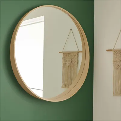 Image de Miroir rond en chêne VALI
