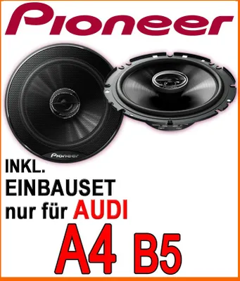 Produktbild von Audi A4 B5 Limousine - Heck Lautsprecher - Pioneer TS-G1720F - 16,5cm 2-Wege 300 Watt Koax Einbauset