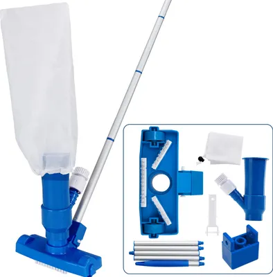 Produktbild von DEUBA® Pool Sauger Höhenverstellbare Stange Schlauchanschluss Netz Poolreinigungsset Bürste Schwimmbecken Poolsauger Zubehör Set