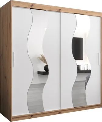 Produktbild von Kleiderschrank, Schiebetürenschrank Schlafzimmer, Schrank mit Spiegel SEWILLA 200 cm