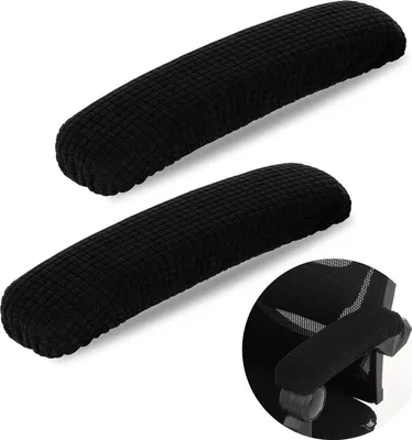 Produktbild von 2 stück Bürostuhl Arm Armlehne Abdeckungen Dehnbar Polyester Bürostuhl Schutz Abdeckungen Entlastet Ellenbogen Armlehnen Bezug Polster 40cm Schwarz