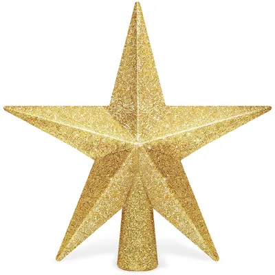 Weihnachtsbaumspitze Stern mattgold 11 cm Kunststoff