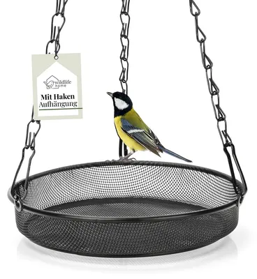 Vogelfutterdispenser zum Aufhängen, Metall, 18 cm Durchmesser
