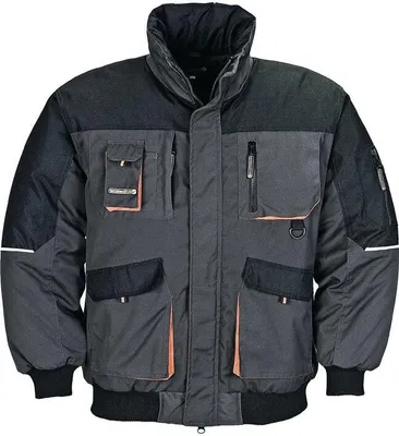 Produktbild von Terrax Pilotenjacke Größe XL dunkelgrau / schwarz / orange gefüttert 65% Polyester / 35% Baumwolle - 4629 FB6310
