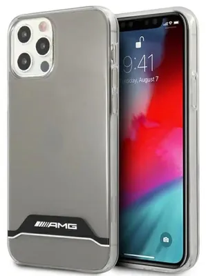 Obrázok produktu pre Amg Amhcp12Mtcbw Iphone 12/12 Pro Transparentné/Transparentné Pevné Puzdro Electroplate Black&White