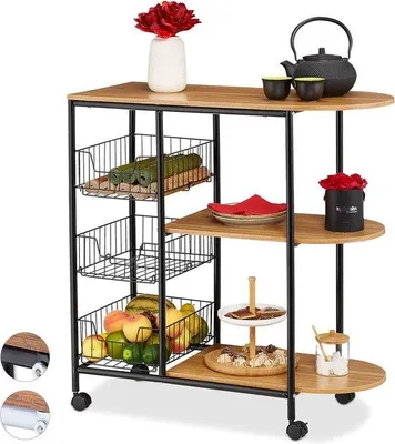 Produktbild von Famanu Servierwagen Praktisch und Mobil - Schwarz/Braun