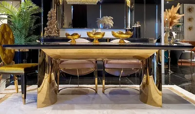 Produktbild von Casa Padrino Luxus Esstisch Schwarz / Gold 200 x 100 x H. 78 cm - Moderner Esszimmertisch mit Glasplatte - Luxus Esszimmer Möbel