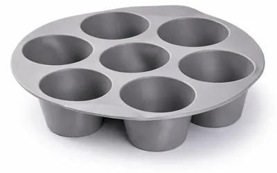 Silikonform für Airfryer, 7 Fächer, 21x21x4 cm, grau
