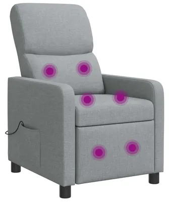 Imagen del producto de Sillón de masaje y relax, color gris claro, tapizado en tela
