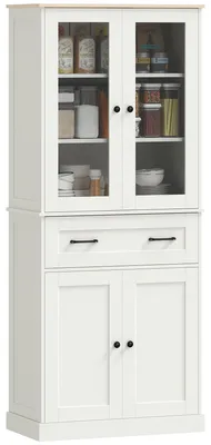 Produktbild von HOMCOM Küchenschrank Hochschrank mit Acrylglastüren, Verstellbarer Einlegeboden