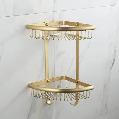 Productafbeelding van Badkamer Accessoireset van Massief Messing met Toiletborstel en Handdoekhouder