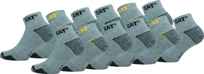 Produktbild von 12 Paar CAT Caterpillar Arbeitssocken / Arbeitssneaker Knöchelhöhe Verstärkte Spitze Ferse Hellgrau 43-46