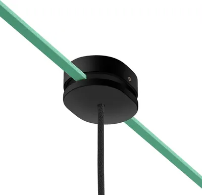 Immagine prodotto di Creative-Cables Rosone Ovale in Legno con Un Foro Centrale e 2 Fori Laterali per Cavo per catenaria e Sistema FilÚ.  Italy - Nero