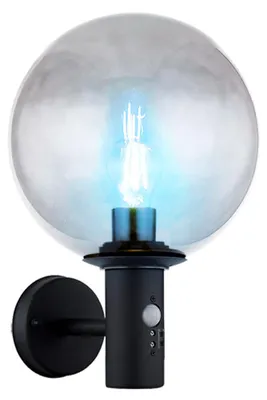 Produktbild von RGB LED Wandleuchte, Rauchglas, Edelstahl, Bewegungsmelder, H 37 cm