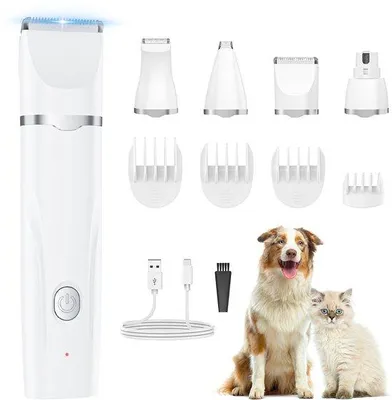 Obrázek produktu pro Sada elektrických nůžek na tlapky pro psy a kočky, bezdrátová pilka na drápky a holicí strojek, dobíjecí, tichý, pro domácí mazlíčky se zacuchanou srstí.