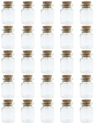Immagine prodotto di Mini flacone in vetro con tappo a grani di pepe - 4 ml - 1 pezzo - trasparente