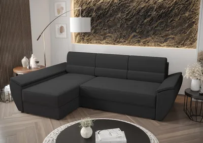 Image de BEDANTE Canapé d'angle L REBI L3 Rainbow 27 gauche avec fonction sommeil, Gris, Forme L, Canapé avec rangement, coffre de lit, Canapé de salon, Canapé, Canapé, Canapé-lit