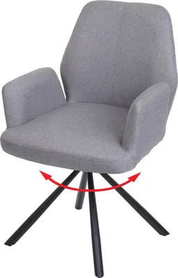 Produktbild von Esszimmerstuhl MCW-H71, Küchenstuhl Lehnstuhl Stuhl, drehbar Auto-Position Stoff/Textil Stahl  hellgrau