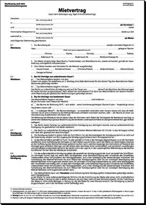 Produktbild von SIGEL MV464 Mietvertrag, ehemals Einheitsmietvertrag, A4, 4 seitig