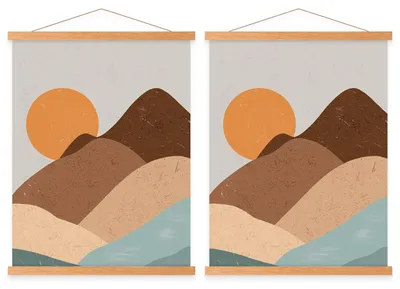 Immagine prodotto di Set di 2 supporti magnetici per poster in teak