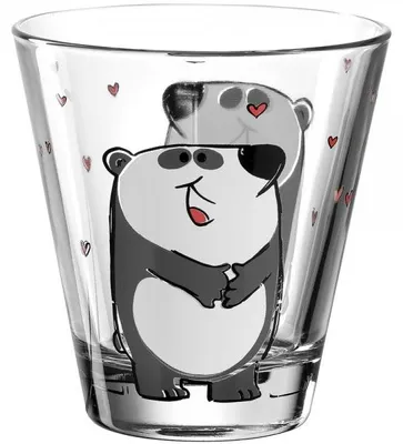 Produktbild von LEONARDO Glasbecher OPTIC Bambini Panda (215ml)