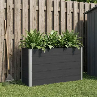 Produktbild von Maison Exclusive - Hochbeet Schwarz 150 x 50 x 91 cm WPC und Aluminium