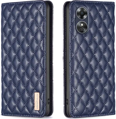 Produktbild von OPPO A17 Hülle, Elegant Bookstyle Flip Leder Kartenfächer Schutzhülle mit Ständer für OPPO A17 Blau