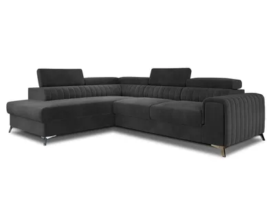 Produktbild von Chilly Aurelio Ecksofa L – Designer Schlafsofa in Samt, mit Schlaffunktion & Bettkasten Links