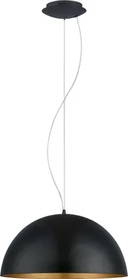 Produktbild von EGLO Pendelleuchte Gaetano 1, Esstisch Hängelampe, Esszimmerlampe aus Metall in Schwarz und Gold, E27 Fassung, Ø 53 cm