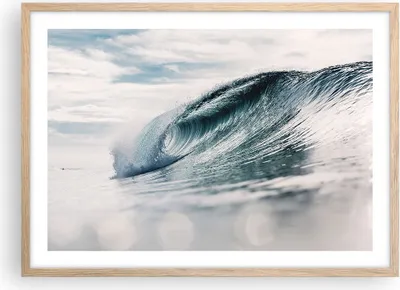 Produktbild von Gerahmtes Poster - Rahmen in heller Eiche - Welle Meer Ozean - 70x50 cm - Wand Bild - Wanddeko - Wandbilder - Kunstposter - Wandposter - Bilderrahmen - Bilder - Kunstdruck - P2NAA70x50-4516