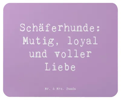 Produktbild von Mr. & Mrs. Panda pc mousepad Spruch Schäferhunde Freundschaft - Lavendeltraum - Geschenk, Schäferhund, mauspad, Hund, Hunderassen Pflege, Familienhunde, Eigenschaften