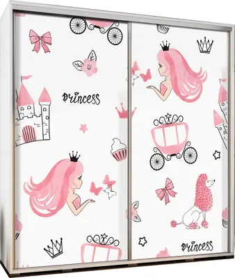 Produktbild von Schwebetürenschrank PENELOPA 205 Schrank Kleidereschrank mit Grafiken Prinzessin