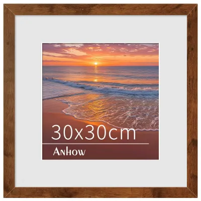 Obrázok produktu pre Rám na fotografie Holz s priehľadným rámikom, 30x30 cm, určený na fotografie 20x20 cm, s podstavcom, vhodný na zavesenie na stenu alebo na umiestnenie na stôl