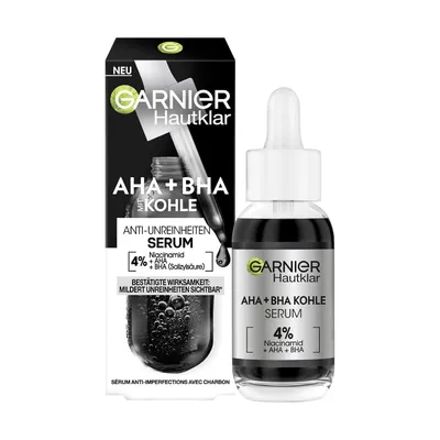 Produktbild von Garnier - Aktivkohle-Serum mit HA+BHA gegen Hautunreinheiten
