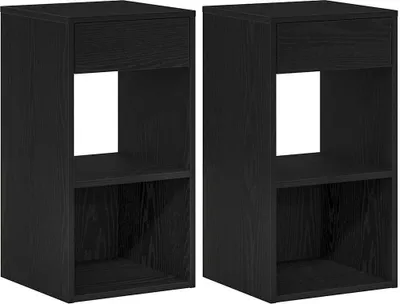 Obrázek produktu pro Noční stolky se zásuvkou 2 ks černý dub 35x34x66,5 cm